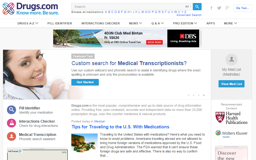 drugs.com　TOP